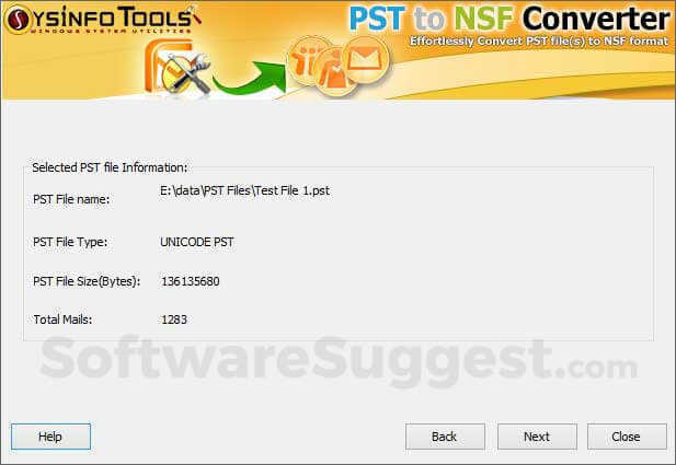 PST to NSF Converter Small Screenshot 1